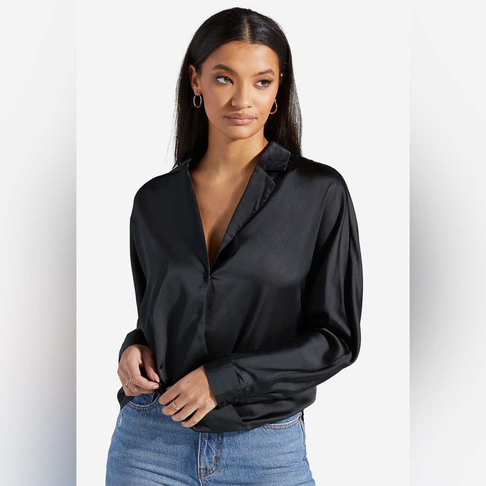 Dolman Twist Front Blouse - Black (Shoe Dazzle)
